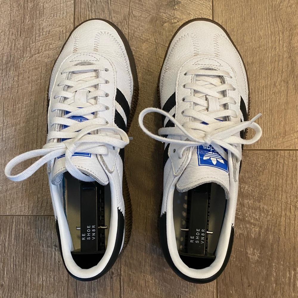 White Leather Adidas Sumba Sneakers